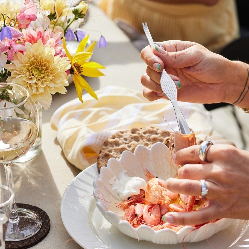 aelgmark Sivan seafood fork set made of stainless steel, ideal for shellfish.