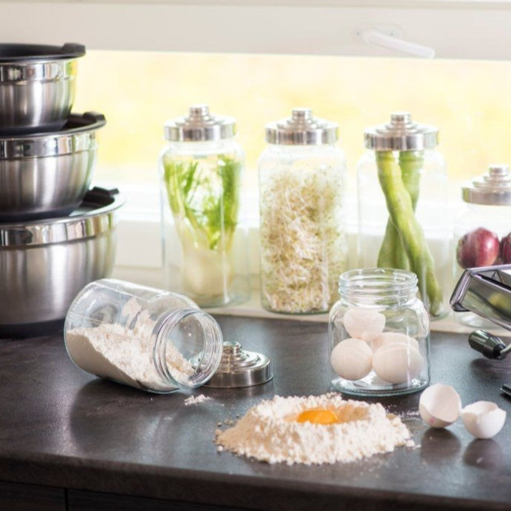 aelgmark stainless steel mixing bowls with lids, 3 sizes, non-slip base for baking and cooking