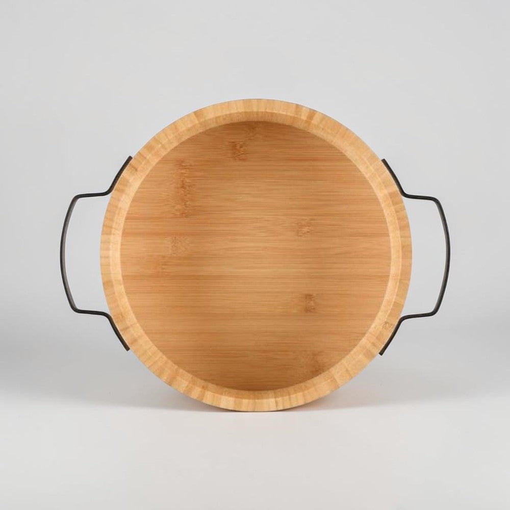 aelgmark 北歐生活選物 bamboo salad bowl with stainless steel handles, 5.8L capacity