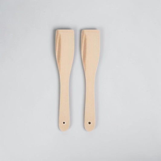 aelgmark beechwood cooking spatulas, set of 2, natural wood color, protects non-stick pans.