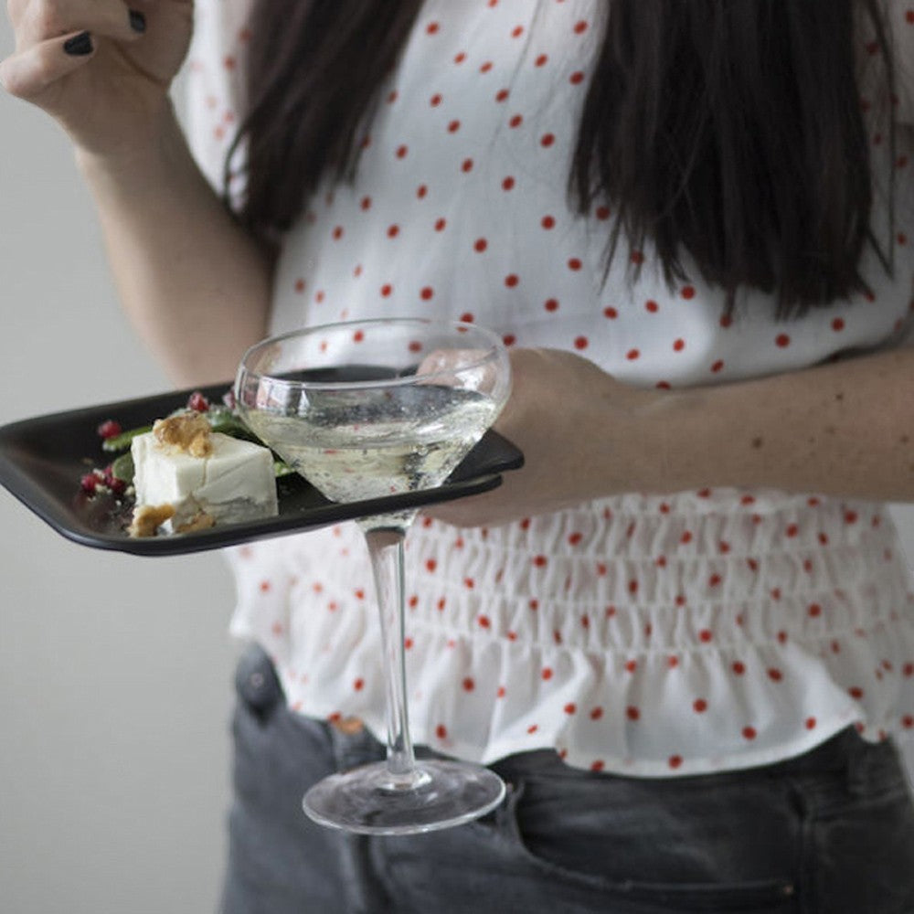 aelgmark champagne coupe glass with bubble design, 300ml, clear glass.