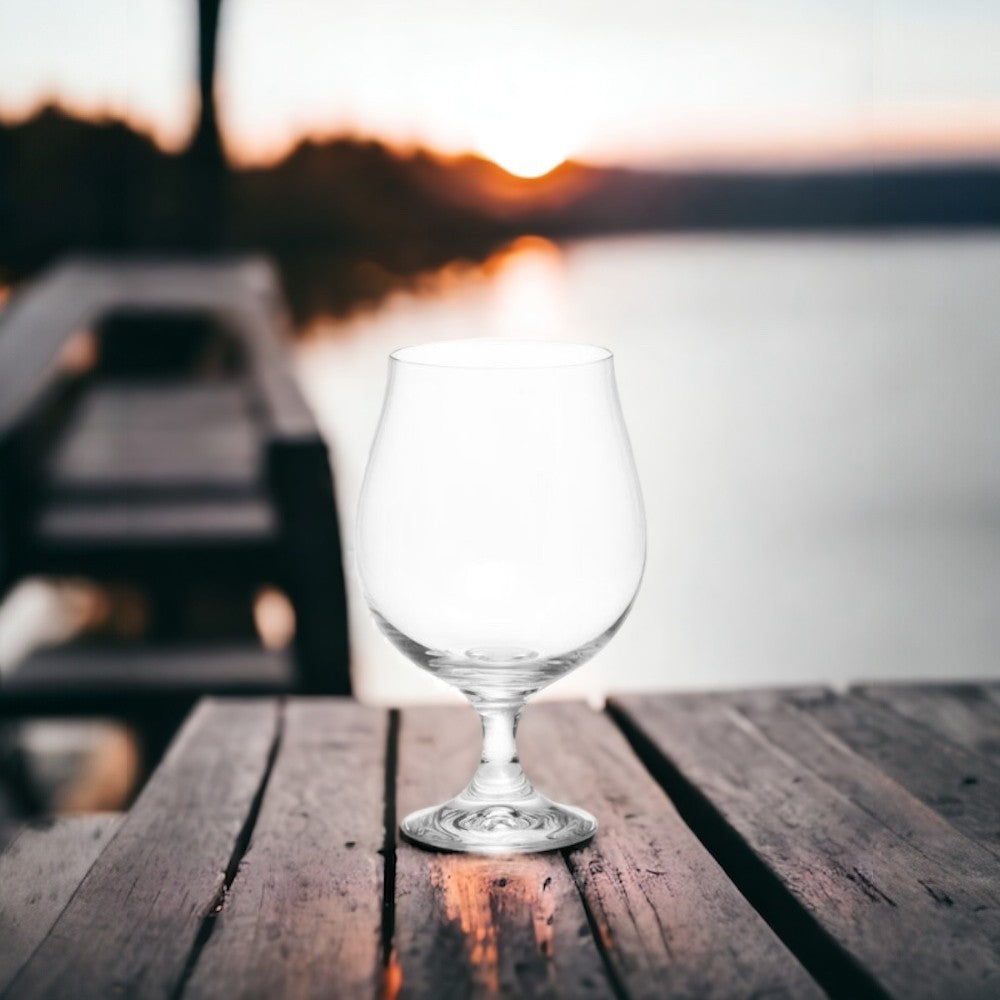 aelgmark clear 500ml stemmed beer glass with a wide bowl, perfect for enhancing beer aroma and flavour.