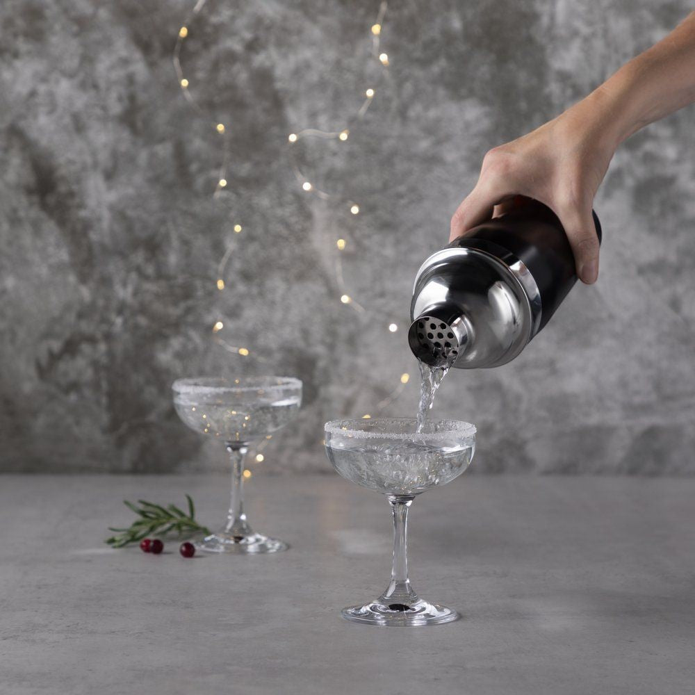 aelgmark coupe glasses, set of 2, 220ml, clear crystal glass, ideal for champagne, cocktails, appetizers, or desserts.