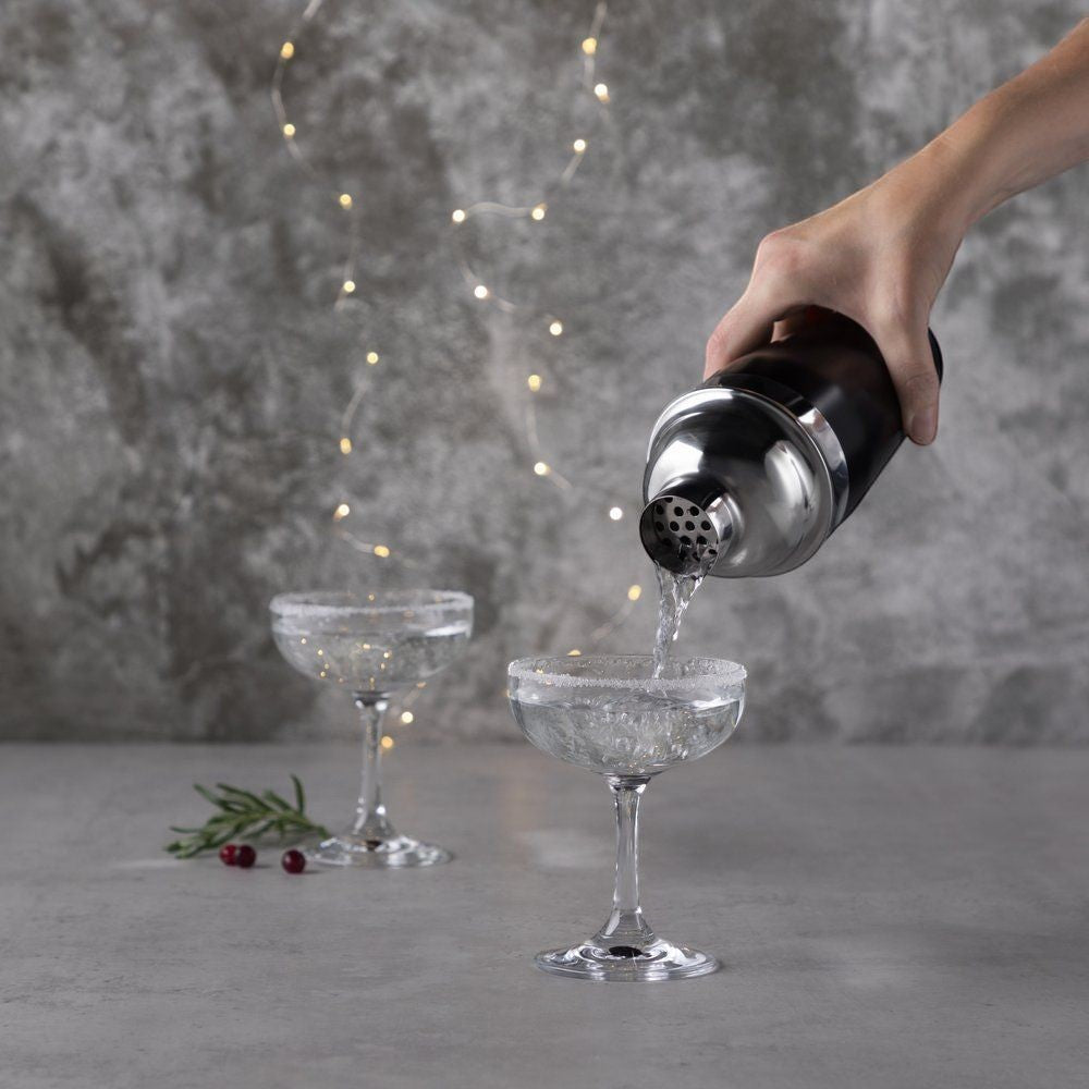 aelgmark coupe glasses, set of 2, 220ml, clear crystal glass, ideal for champagne, cocktails, appetizers, or desserts.