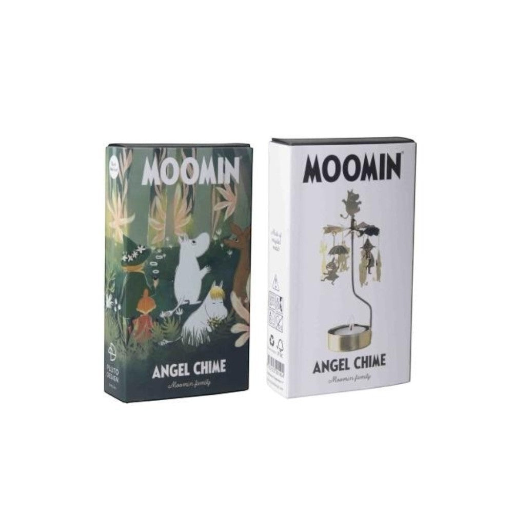 aelgmark Moomin family angel chime candle holder with Moomin characters and spinning elements, includes candle.