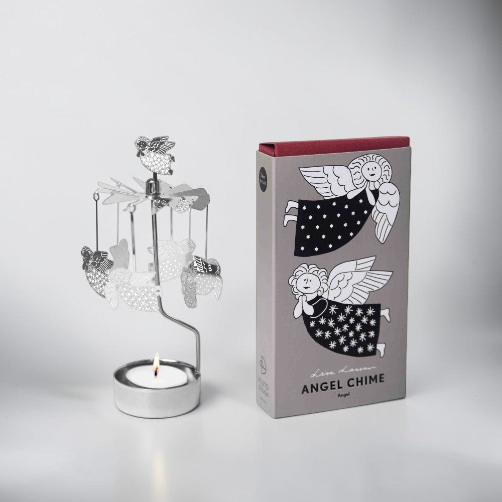 aelgmark 北歐生活選物 silver angel chime with candle, rotating angels, festive Christmas decor