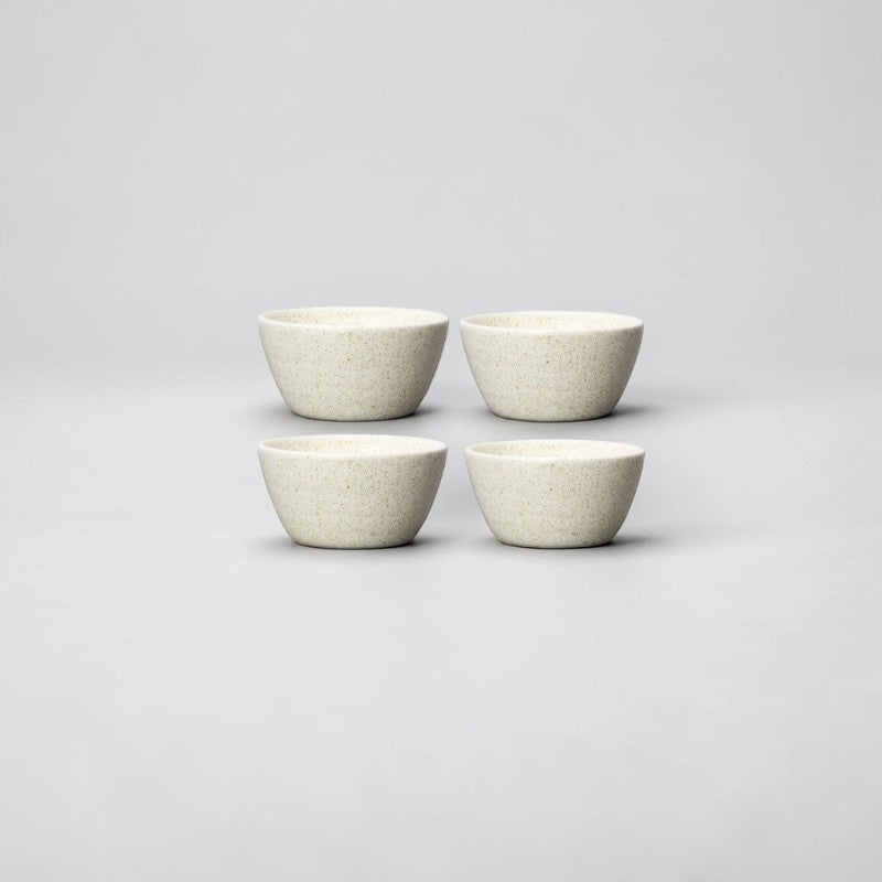 Aelgmark Asparagus speckled cream ceramic dipping sauce bowl, perfect for small dishes or condiments.