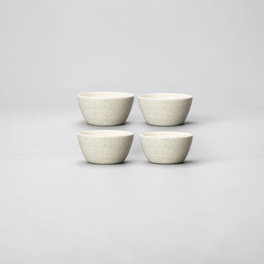 Aelgmark Asparagus speckled cream ceramic dipping sauce bowl, perfect for small dishes or condiments.