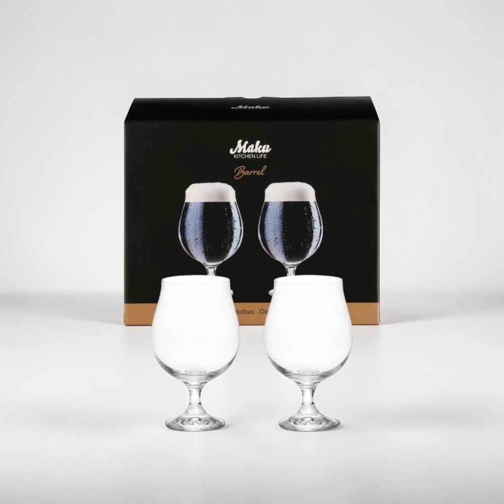 aelgmark 北歐生活選物 set of 2 clear glass 500ml tulip beer glasses with stems