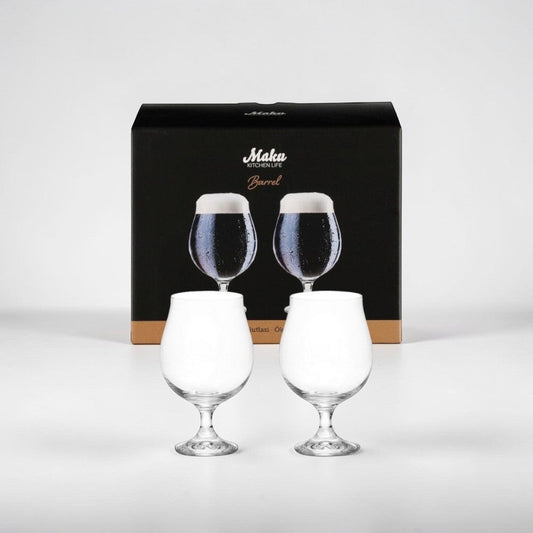 aelgmark 北歐生活選物 set of 2 clear glass 500ml tulip beer glasses with stems