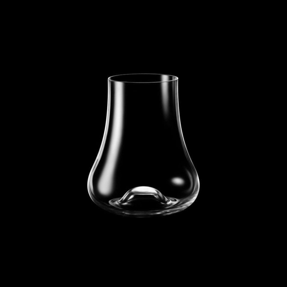aelgmark clear glass 240ml whiskey tasting glass with unique shape to enhance aroma and flavour.