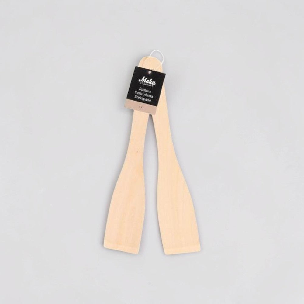 aelgmark set of 2 light wood cooking spatulas, beechwood, gentle on non-stick pans.